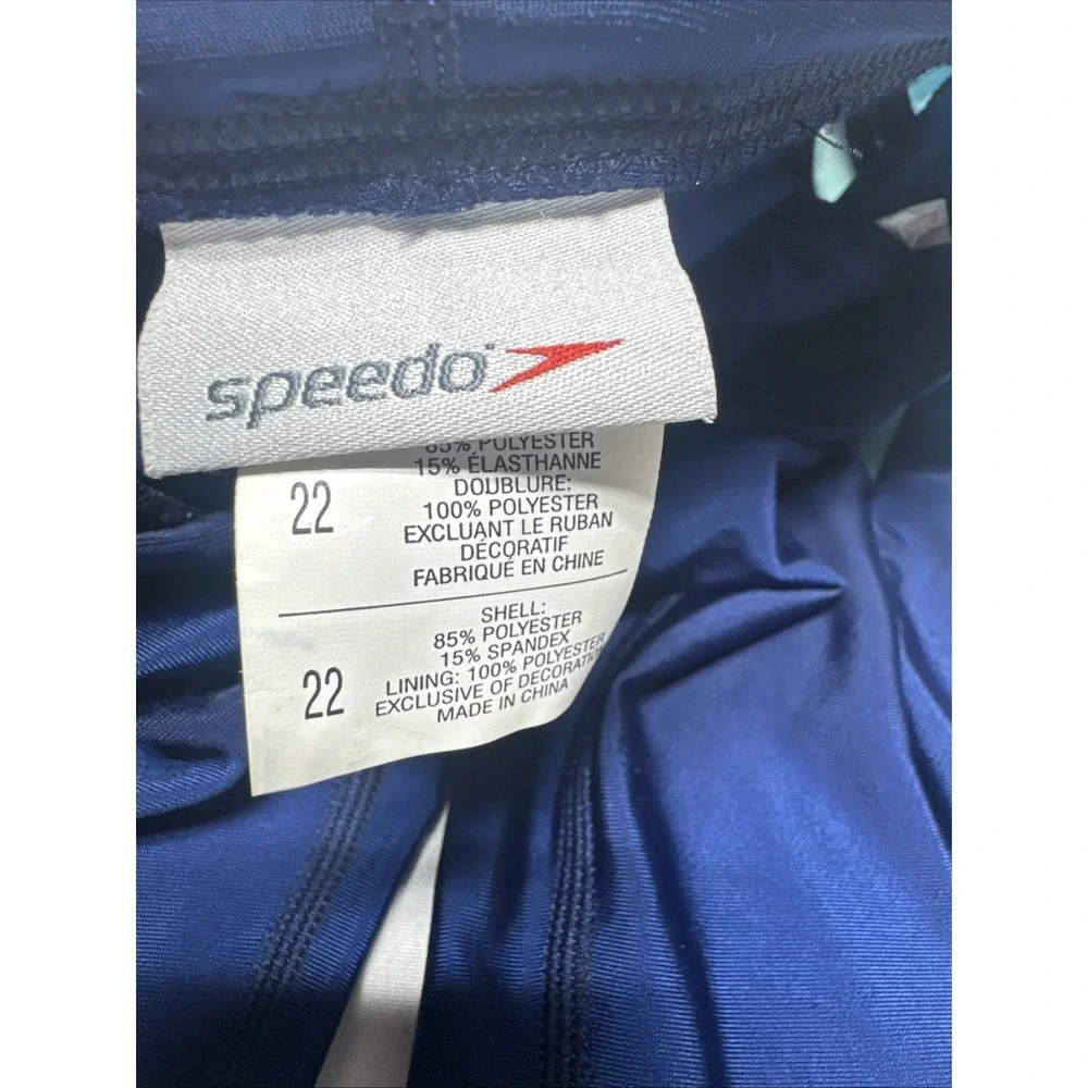 Speedo Racing Youth Blue Swim Shorts Jammer Drawstring Sz 22 ages 4-5
